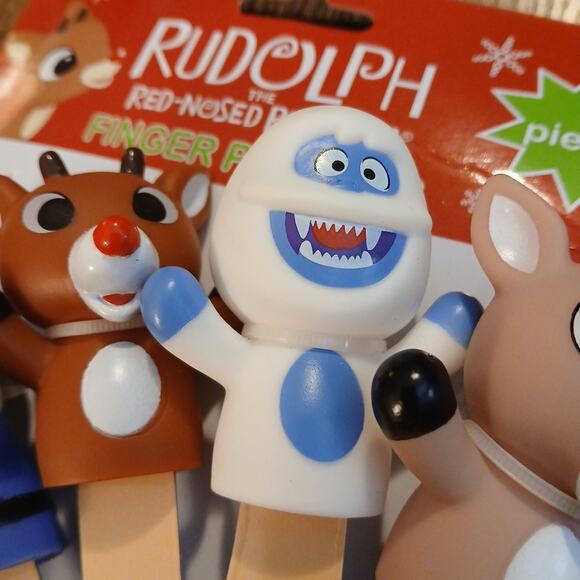 Rudolph The Red Nosed‎ Reindeer Finger Puppets 5 Pieces Children's Pretend Play - Picture 6 of 8